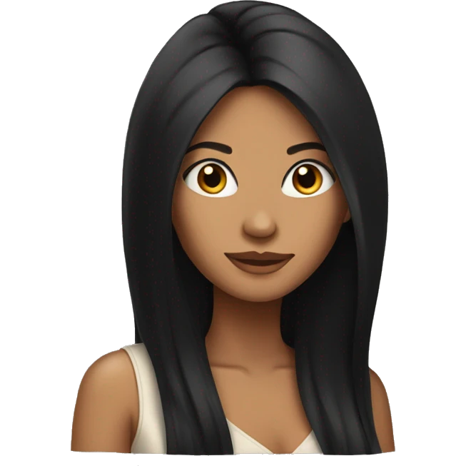 Beautiful tan woman with long black hair emoji