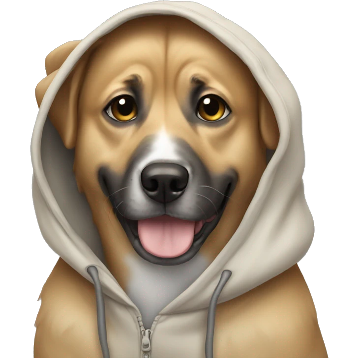 Dog wearing a hoodie emoji