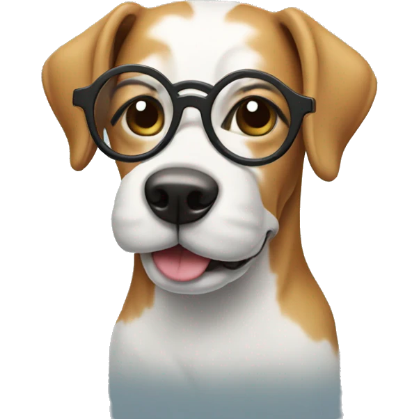 Dog with glasses and shoes  emoji