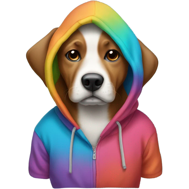 Dog wearing hoodie emoji