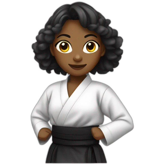 jeune femme noire en tenue d'aikido emoji