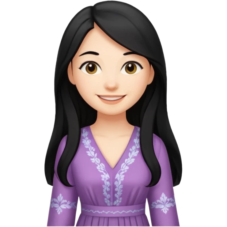 Long black hair girl wearing a maxidress being a girly girl professional  emoji