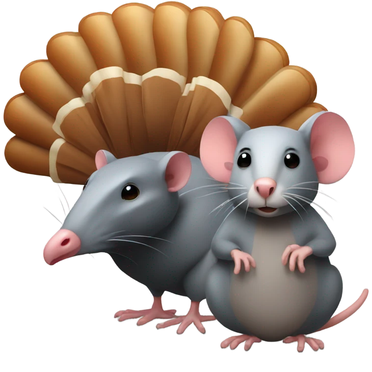 Rat and turkey  emoji