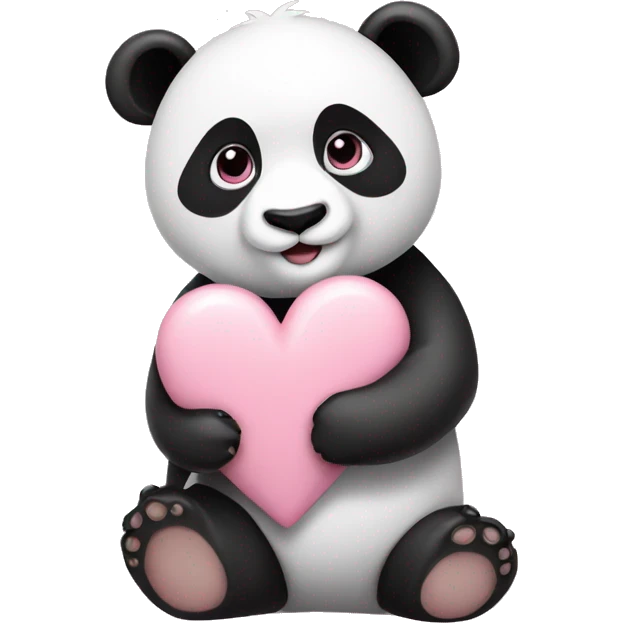 Panda with pastel pink heart  emoji