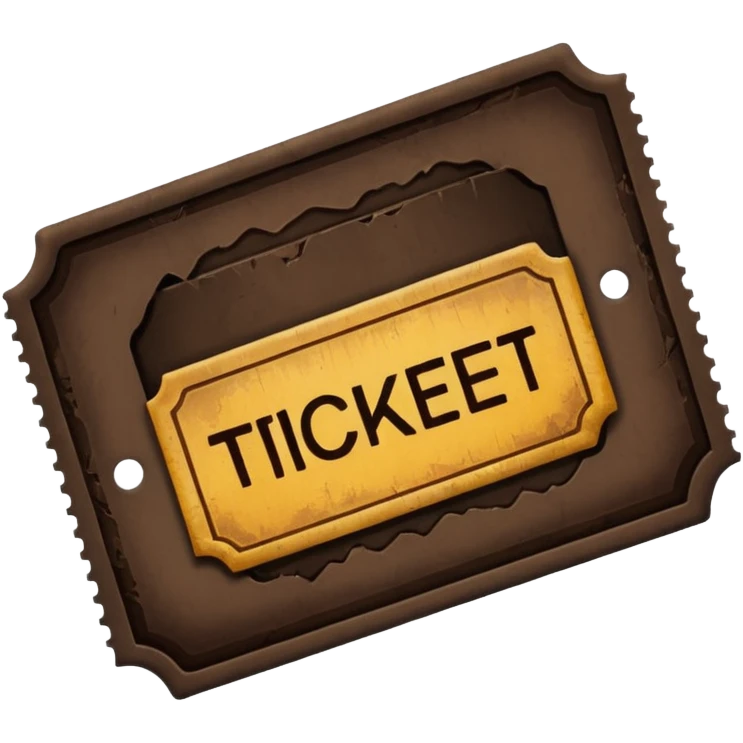 ticket without text dark brown colored emoji