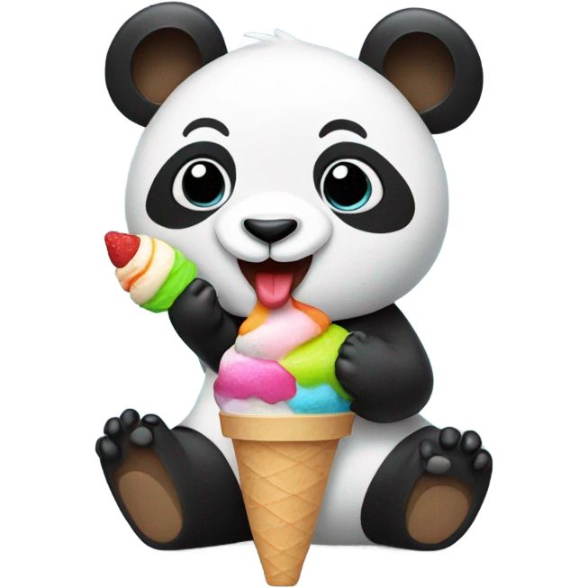Panda eating ice cream emoji