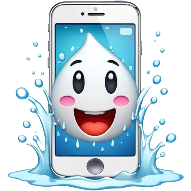 a phone with a white liquid  emoji