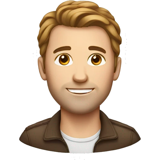 White man brown hair with birthday cake emoji