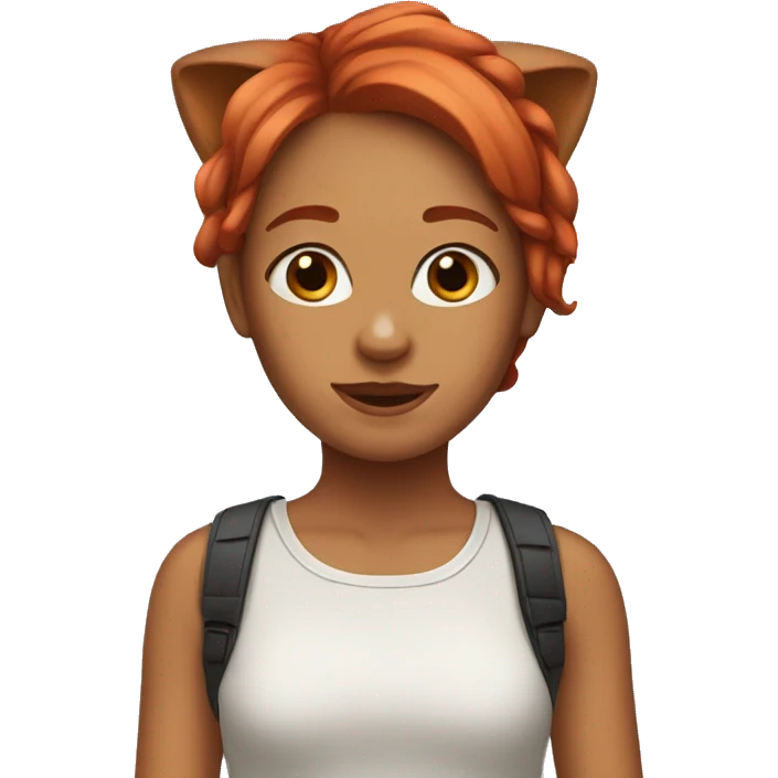Red haired girl with dog ears emoji