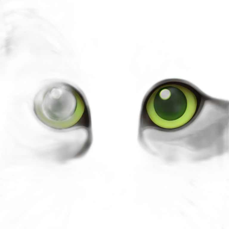 Grey Siberian cat with green eyes emoji