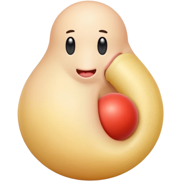 A penis on the outside with a ball sack emoji