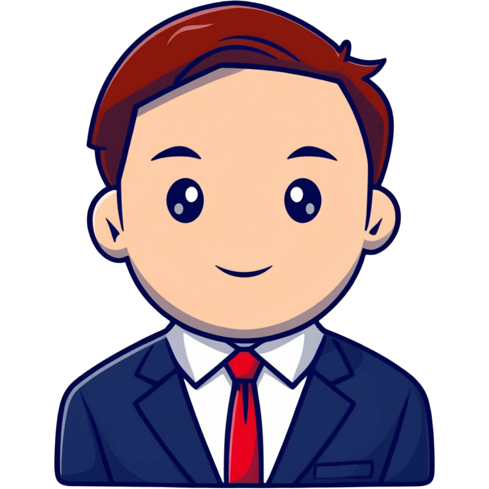 man wearing a dark blue-gray business suit with a white shirt and a red tie emoji