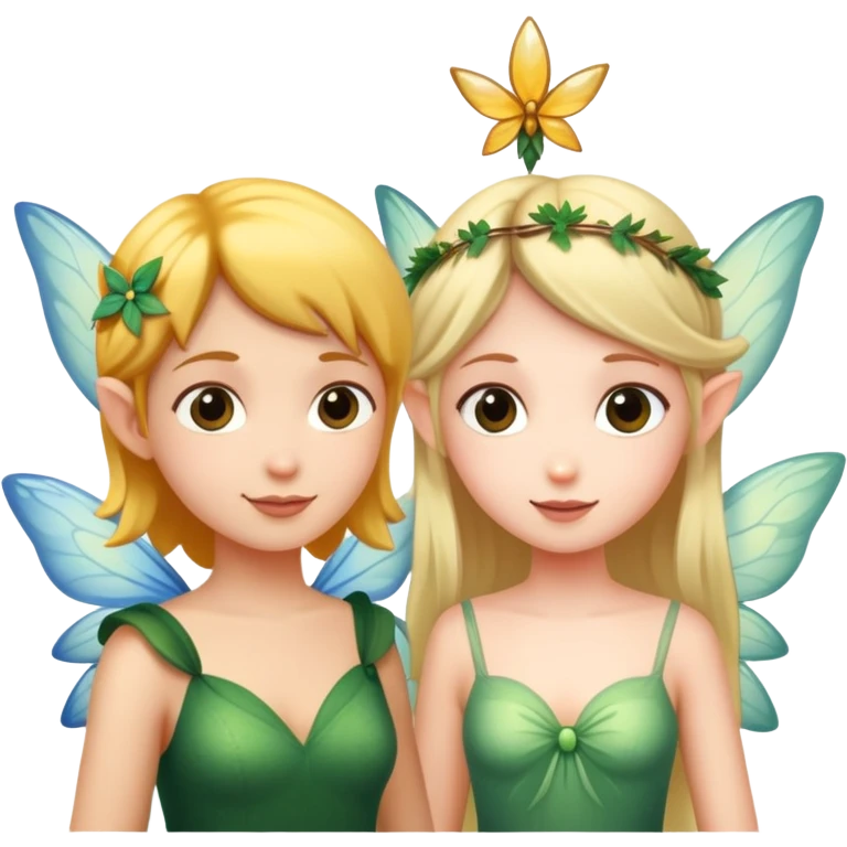 a person meeting a fairy emoji