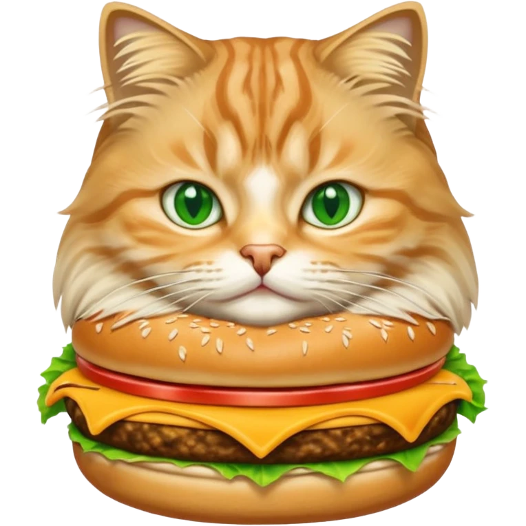 The fastest Siberian cat ever with a cheeseburger  emoji