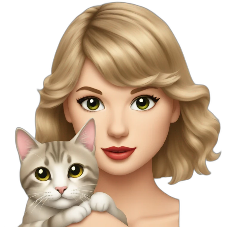 Taylor swift with a cat emoji
