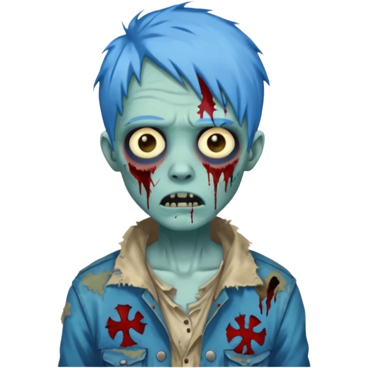 blue haired zombie emoji