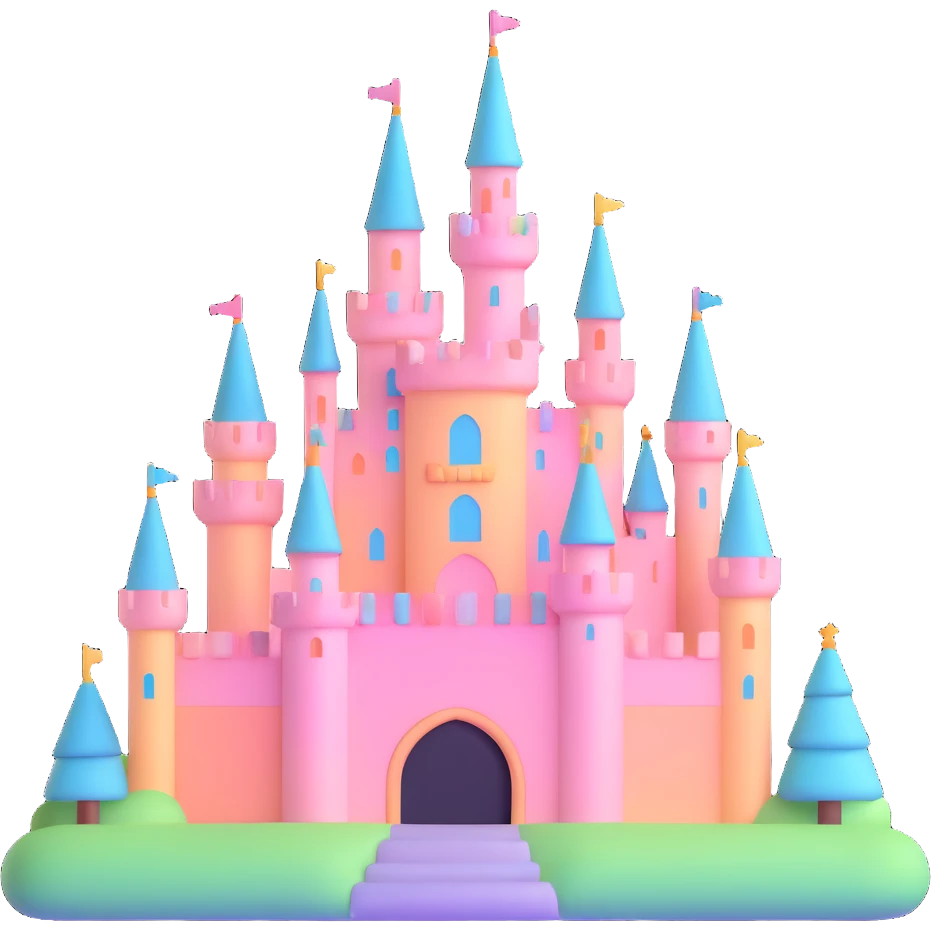 fairytale castle with pastel colors emoji