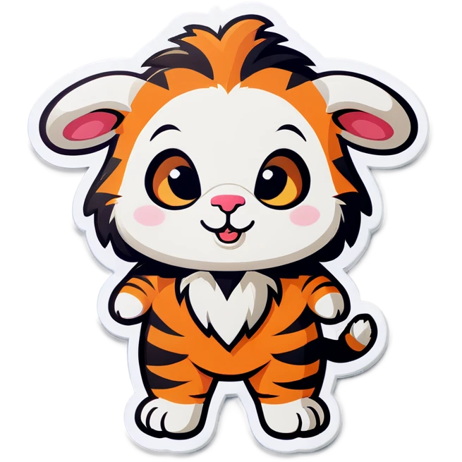 A lamb dressed as a tiger emoji