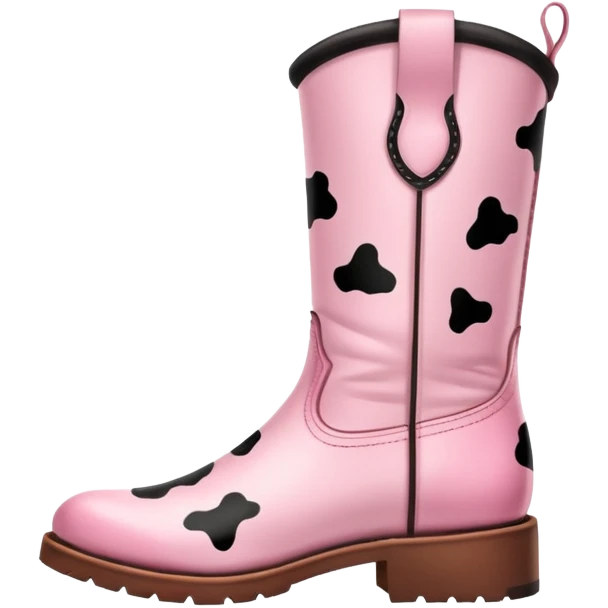 pink cow print boots emoji