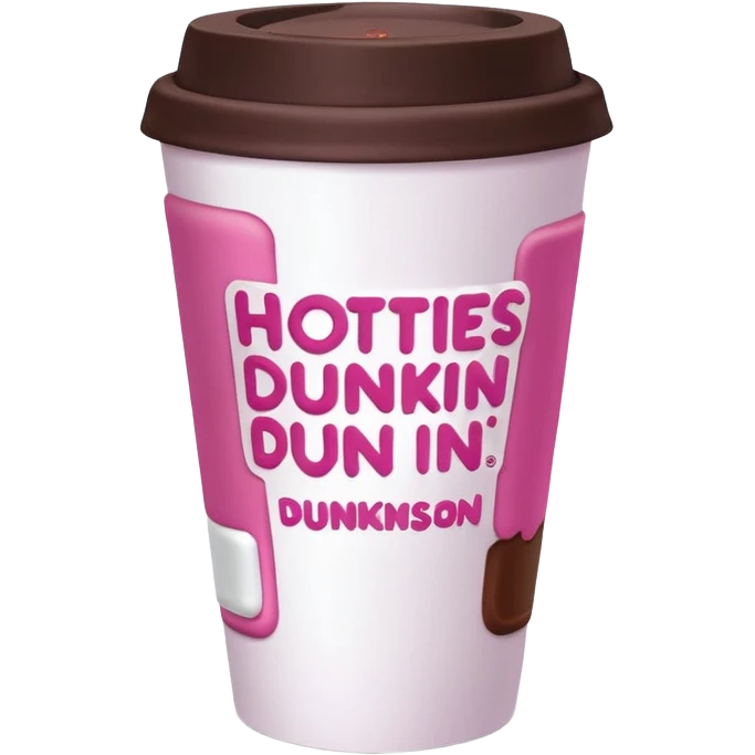 A Dunkin coffee cup but Megan thee stallion themed that says HOTTIES run on Dunkin  emoji