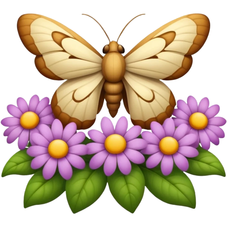 moth sleeping inside flower like bed emoji