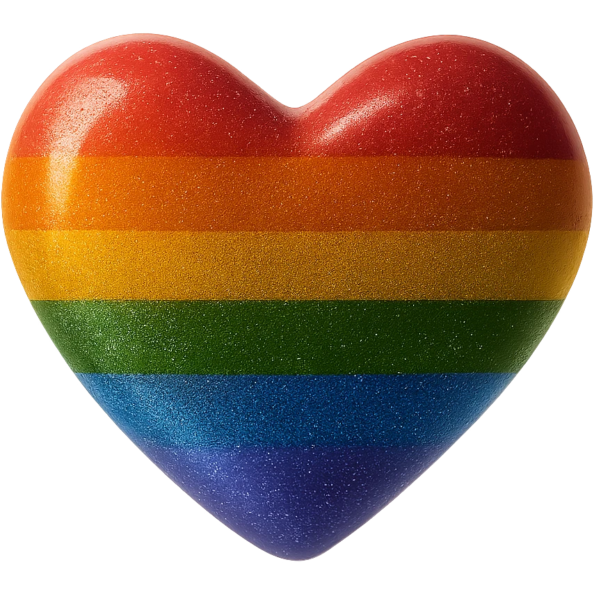 Add a soft glow effect around the 3D floating glitter glossy pride heart in a photorealistic style. Keep the image with no background. emoji
