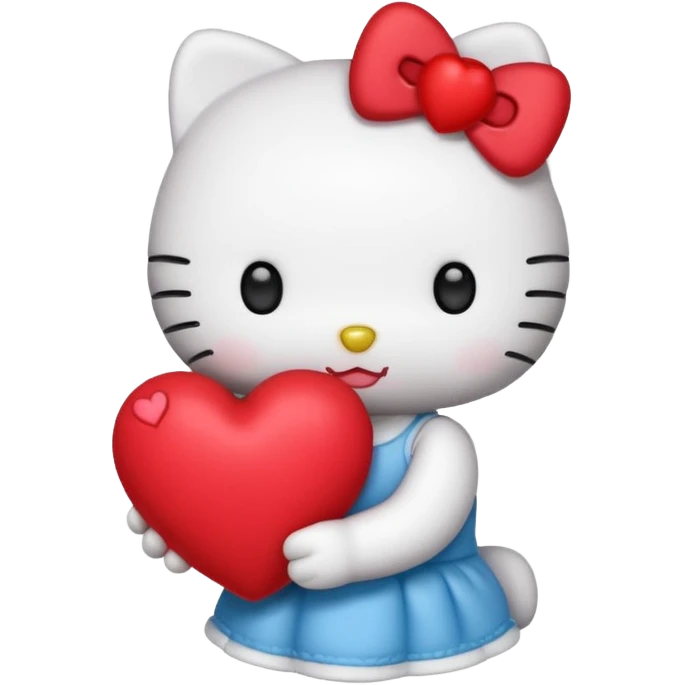 hello kitty holding a heart emoji