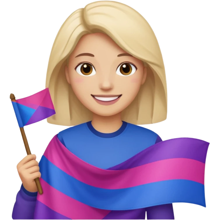 eu com a bandeira bissexual emoji