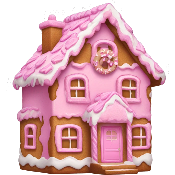 pink gingerbread house emoji