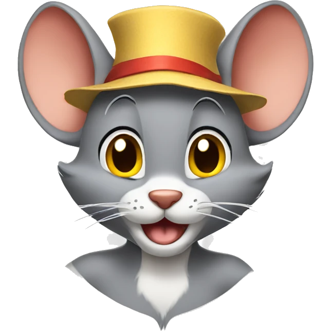 Tom and Jerry with a pirrot hat emoji