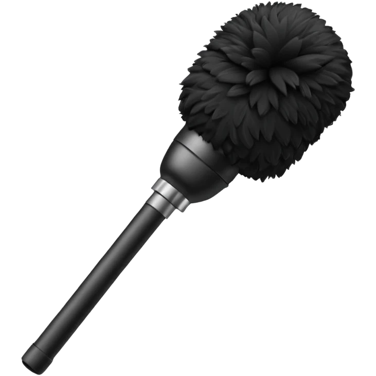 boom fluffy microphone with stick emoji