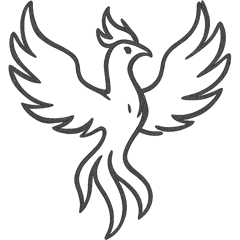 phoenix outline drawing emoji