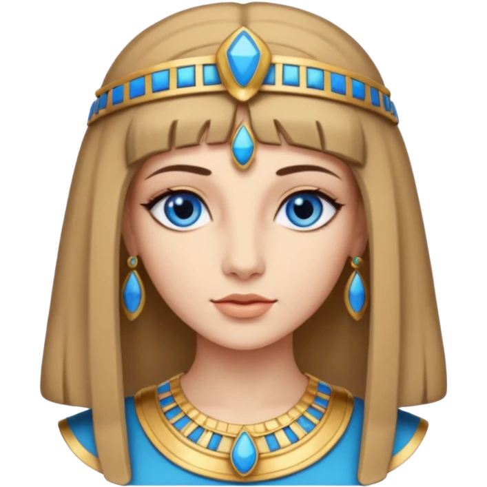 Cleopatra con capelli biondi scuro e occhi blu  emoji