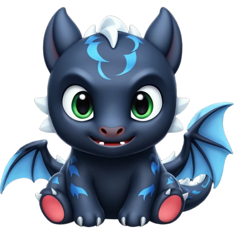 Emoj di night fury cute emoji