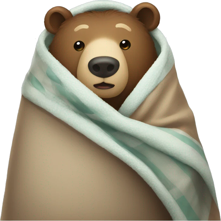 bear cozy in blanket emoji