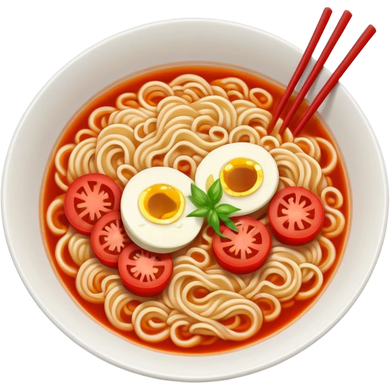 The sun's tomato ramen emoji