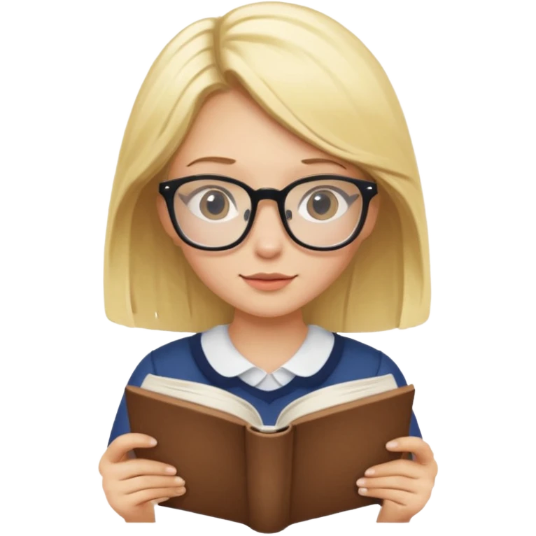 blonde girl with glasses reading emoji