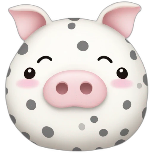 squishmallow white pig gray polka dots emoji