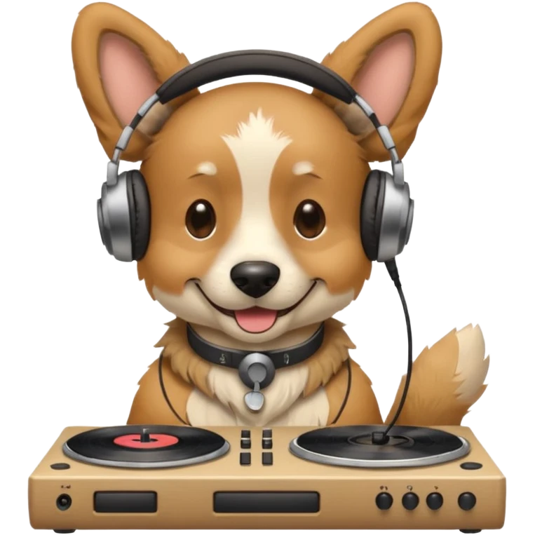 A dog as a dj  emoji