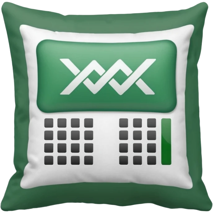 pillow with excel spreadsheet emoji