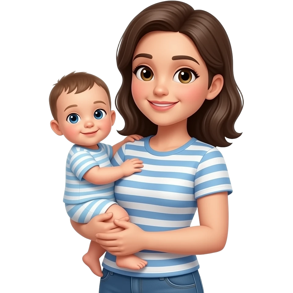 🧍🏼‍♀️ holding a baby on her hip emoji