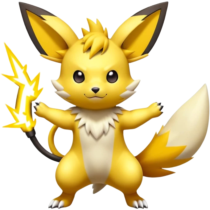 Shiny Colorful Pichu-Raichu-Renamon-Zeraora-hybrid-creature emoji