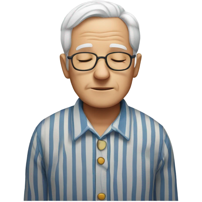 sleeping old man in stripes emoji
