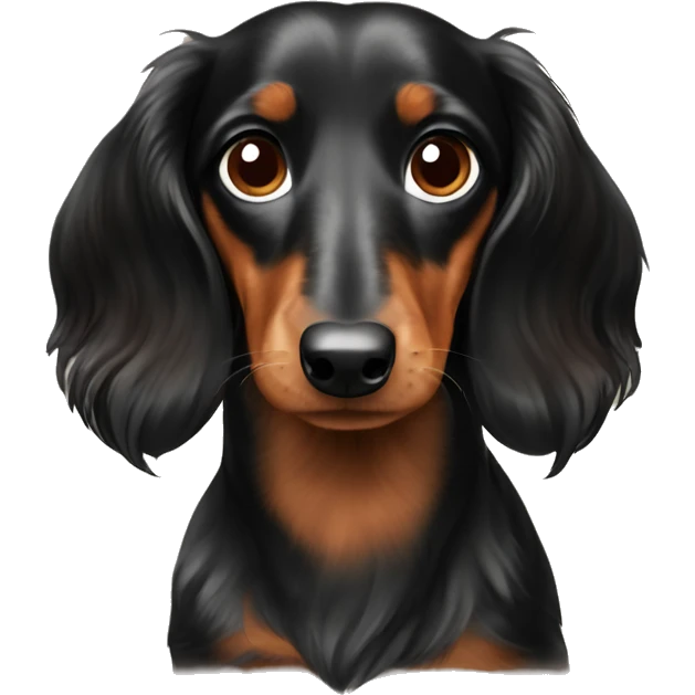 Black and brown dapple long haired dachshund  emoji