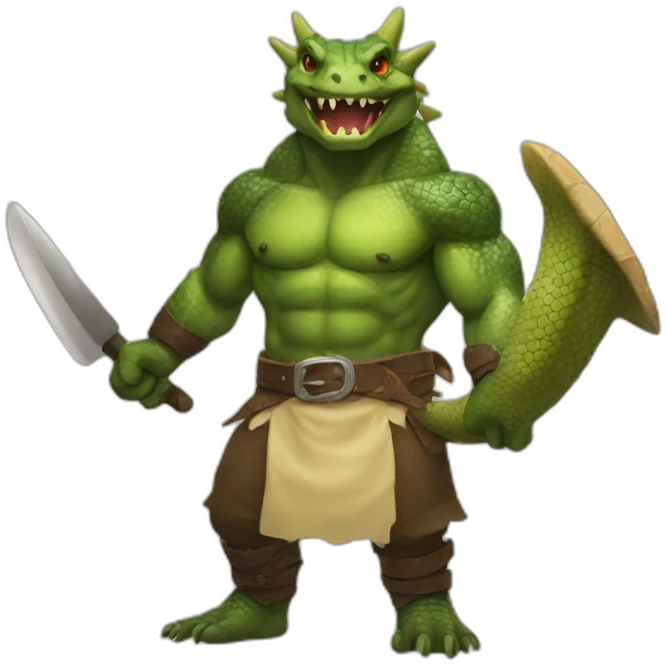 lizardman barbarian chef emoji