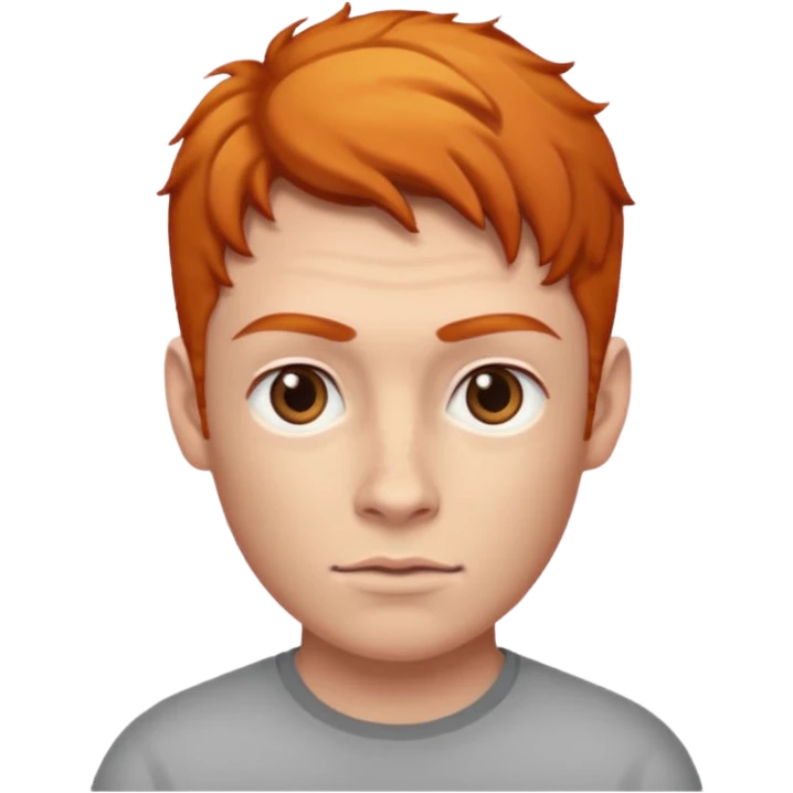 a ginger with brown eyes side eyeing  emoji