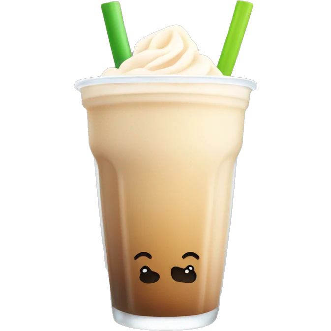 Milk tea with boba in a glass emoji