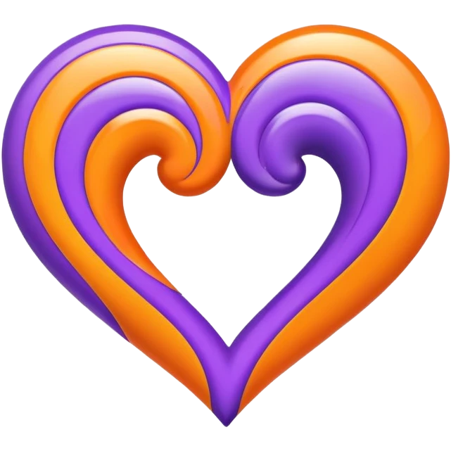 Heart with orange and purple swirls emoji