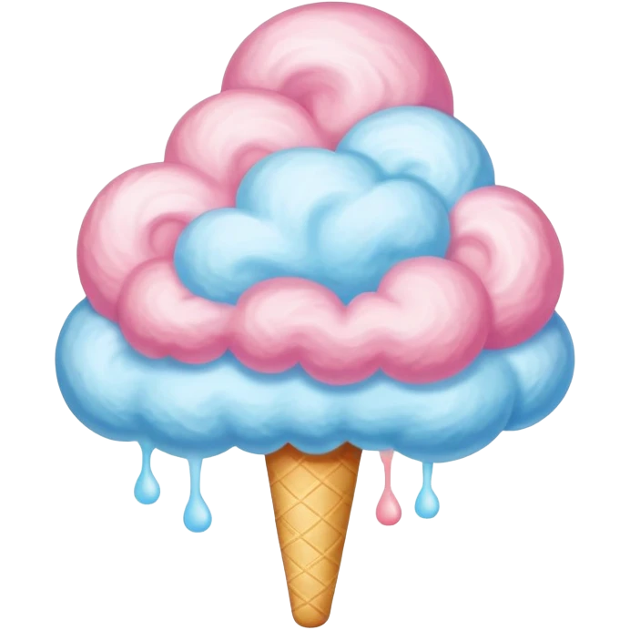 Colorful rainbow cotton candy cloud emoji