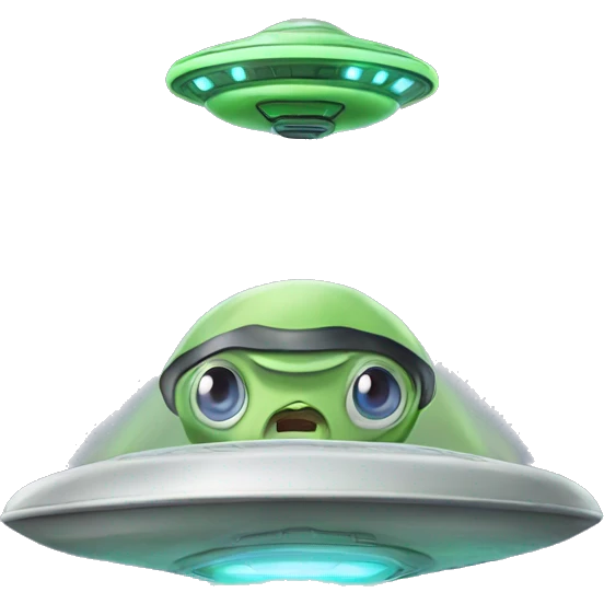 Alien flying in a ufo emoji